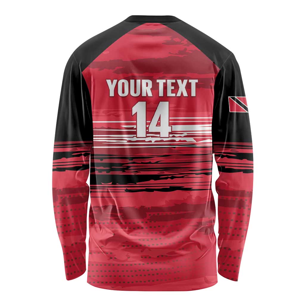 Custom Trinidad and Tobago Football Long Sleeve Shirt 2025 Grunge Version - Wonder Print Shop