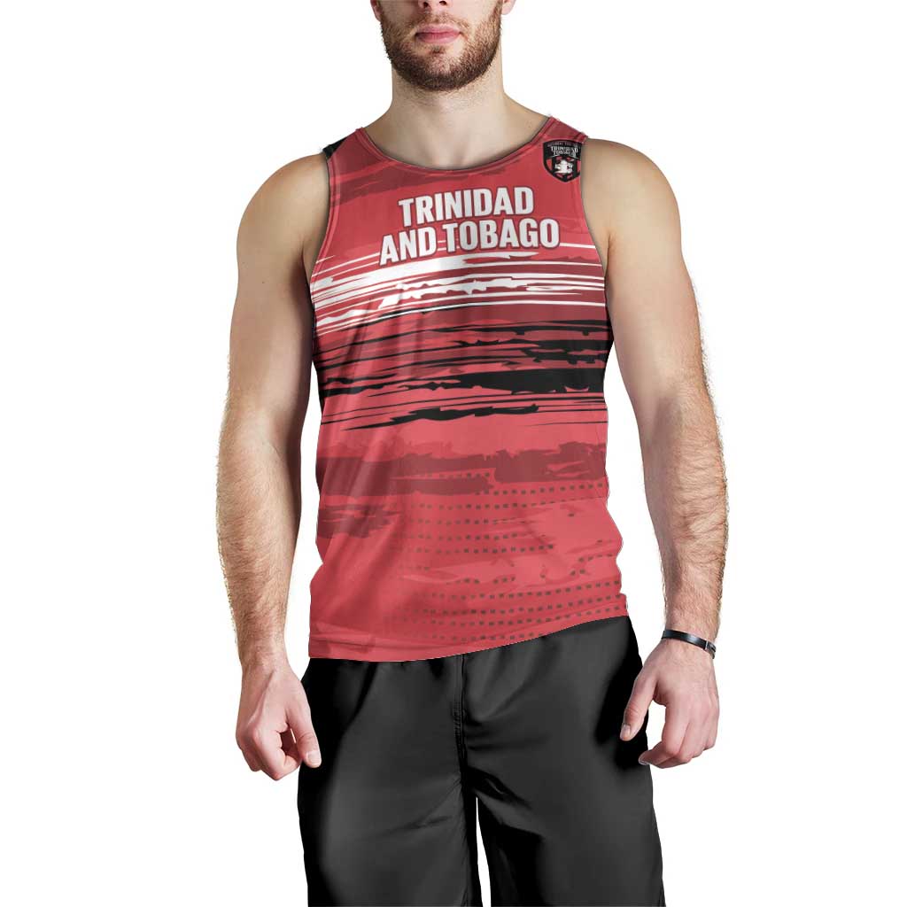 Custom Trinidad and Tobago Football Men Tank Top 2025 Grunge Version - Wonder Print Shop