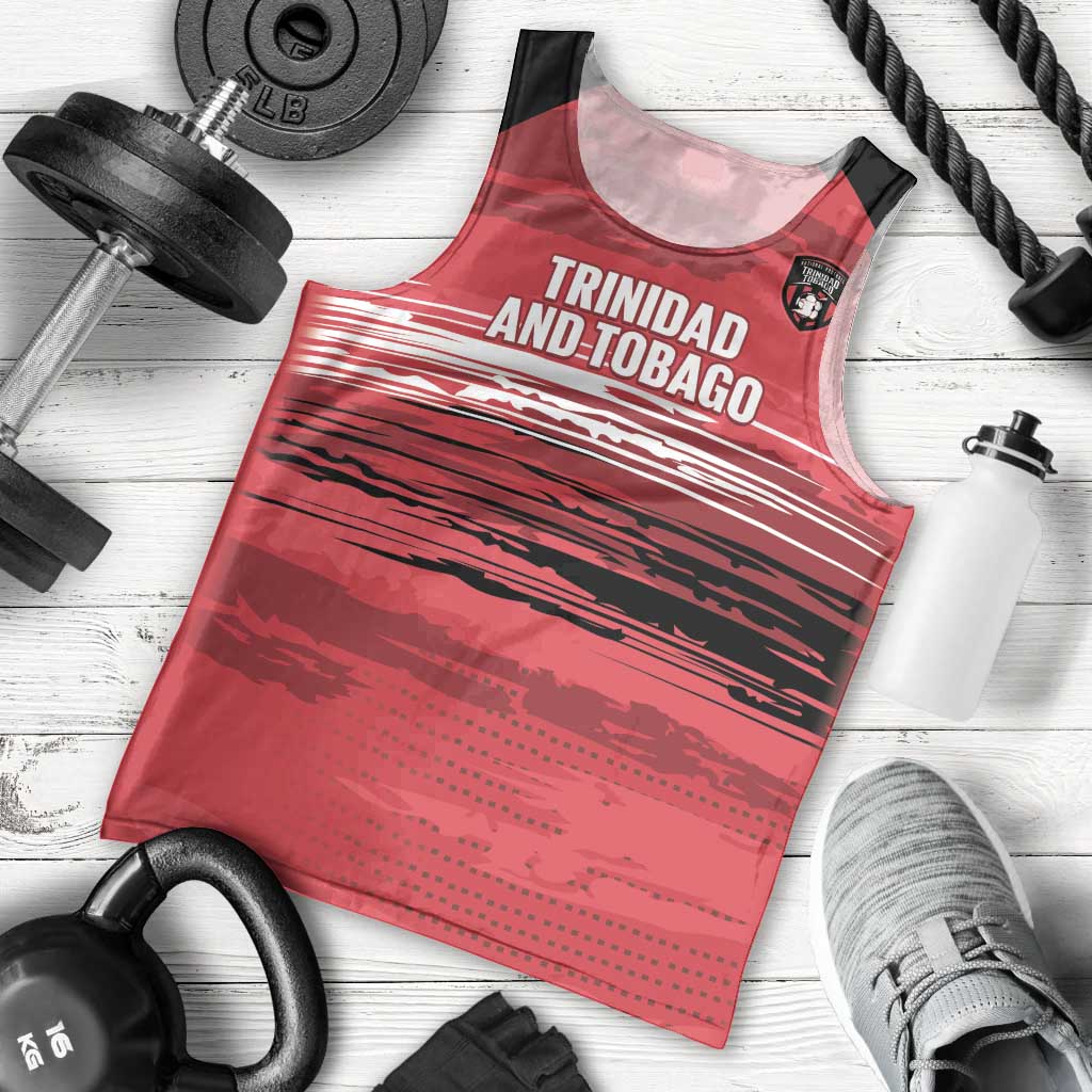 Custom Trinidad and Tobago Football Men Tank Top 2025 Grunge Version - Wonder Print Shop