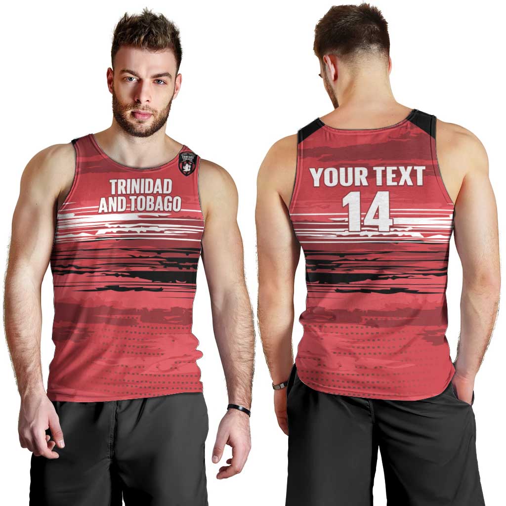 Custom Trinidad and Tobago Football Men Tank Top 2025 Grunge Version - Wonder Print Shop