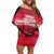 Custom Trinidad and Tobago Football Off Shoulder Short Dress 2025 Grunge Version - Wonder Print Shop