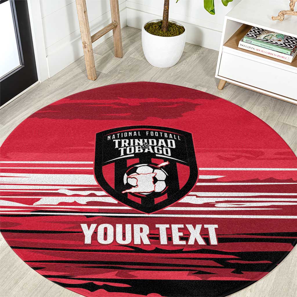 Custom Trinidad and Tobago Football Round Carpet 2025 Grunge Version - Wonder Print Shop