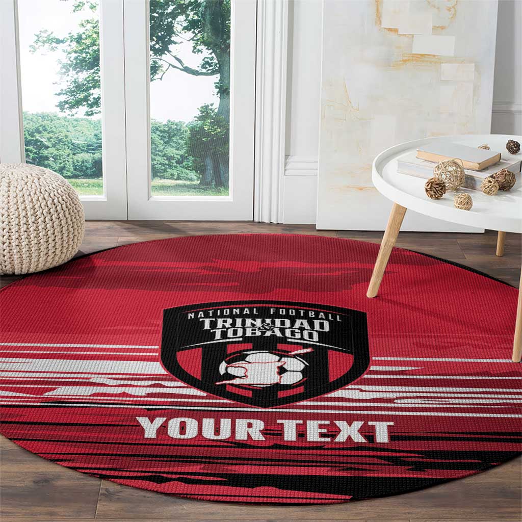Custom Trinidad and Tobago Football Round Carpet 2025 Grunge Version - Wonder Print Shop