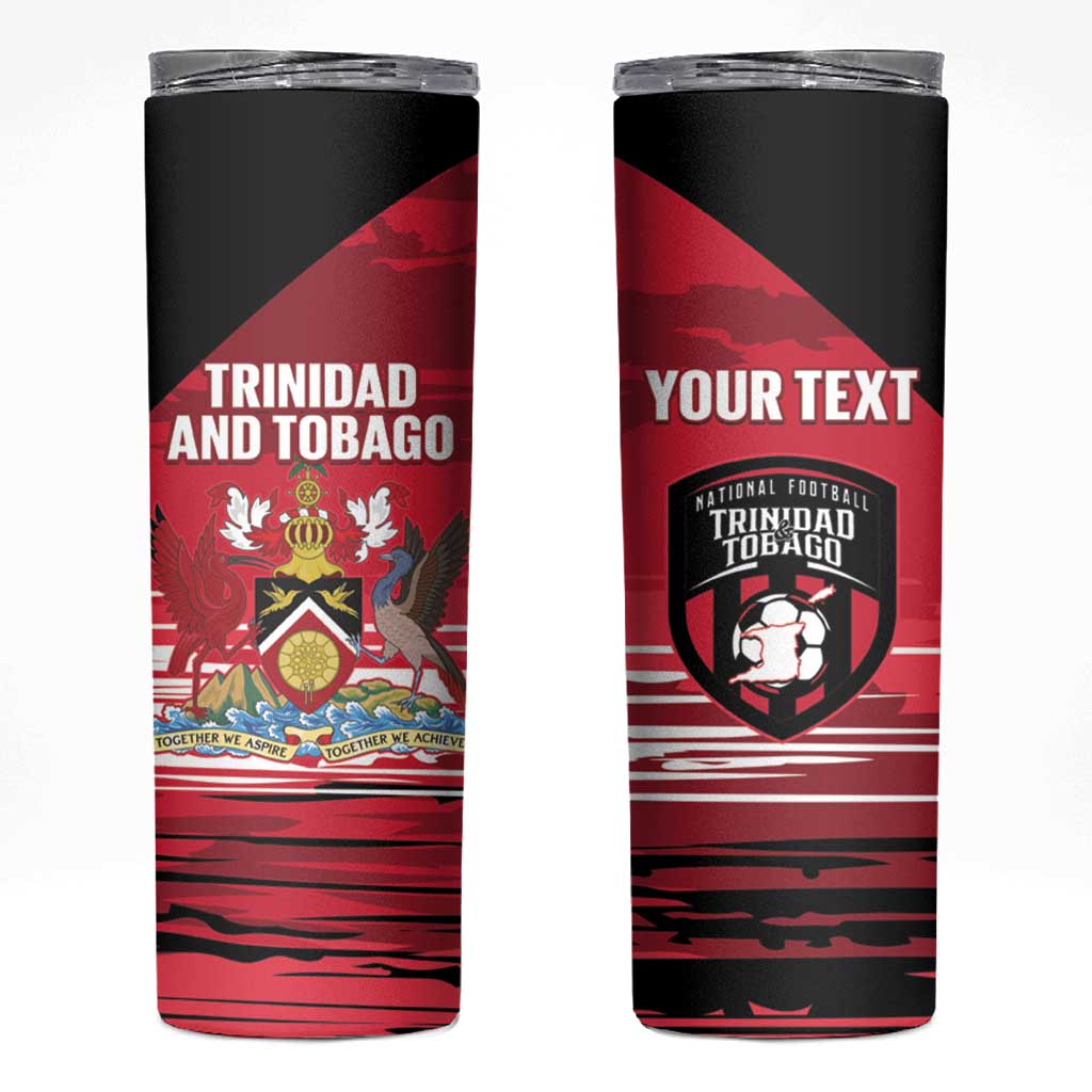 Custom Trinidad and Tobago Football Skinny Tumbler 2025 Grunge Version - Wonder Print Shop