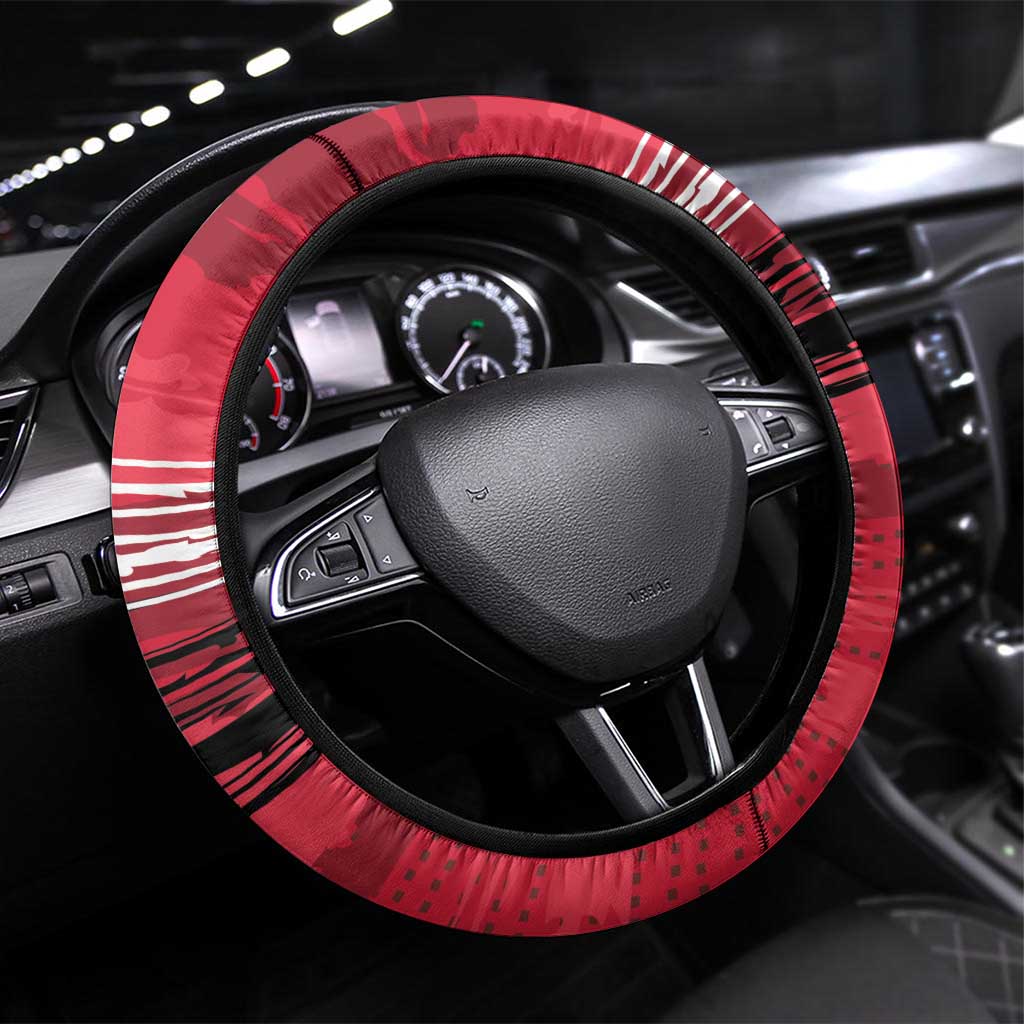 Trinidad and Tobago Football Steering Wheel Cover 2025 Grunge Version - Wonder Print Shop