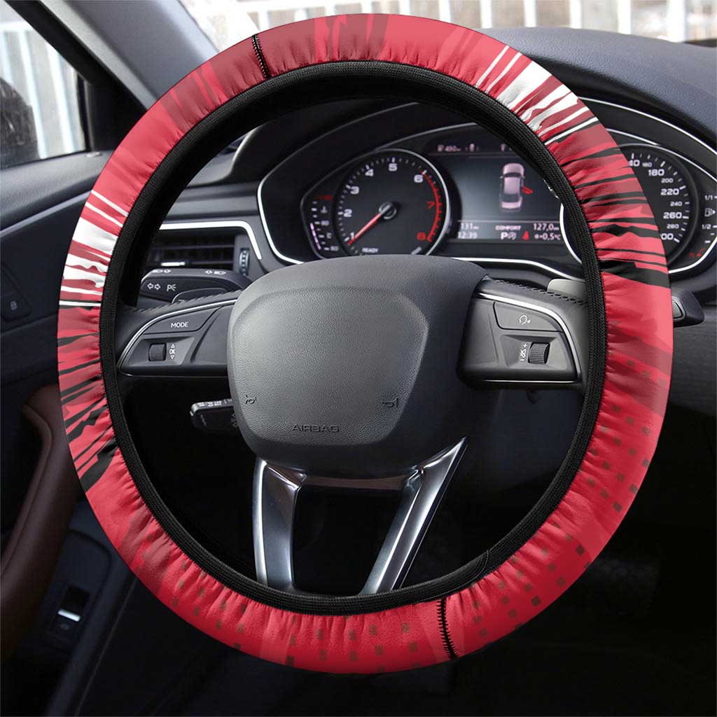 Trinidad and Tobago Football Steering Wheel Cover 2025 Grunge Version - Wonder Print Shop