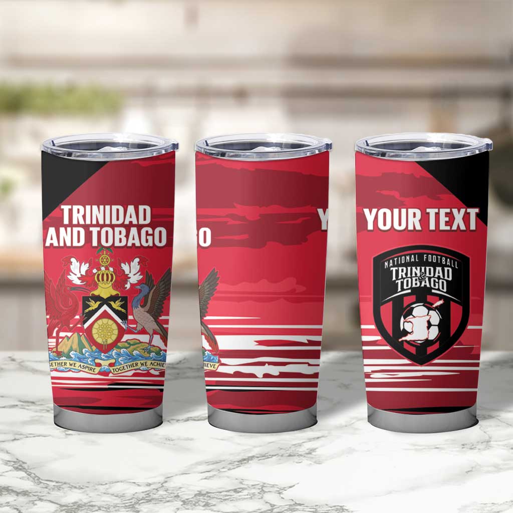 Custom Trinidad and Tobago Football Tumbler Cup 2025 Grunge Version - Wonder Print Shop