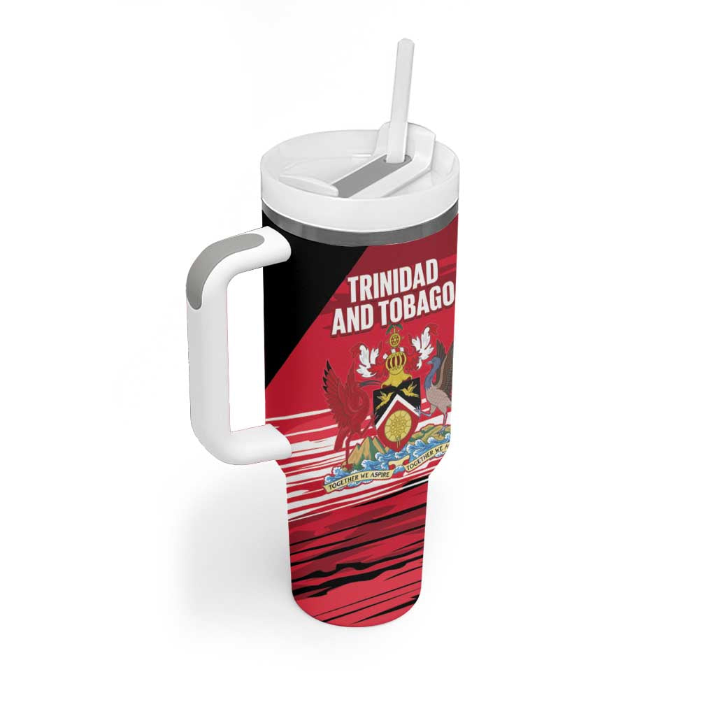 Custom Trinidad and Tobago Football Tumbler With Handle 2025 Grunge Version - Wonder Print Shop