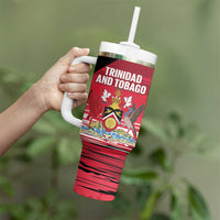 Custom Trinidad and Tobago Football Tumbler With Handle 2025 Grunge Version - Wonder Print Shop