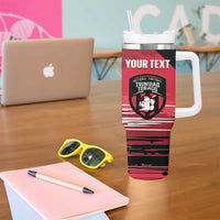 Custom Trinidad and Tobago Football Tumbler With Handle 2025 Grunge Version - Wonder Print Shop