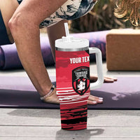 Custom Trinidad and Tobago Football Tumbler With Handle 2025 Grunge Version - Wonder Print Shop