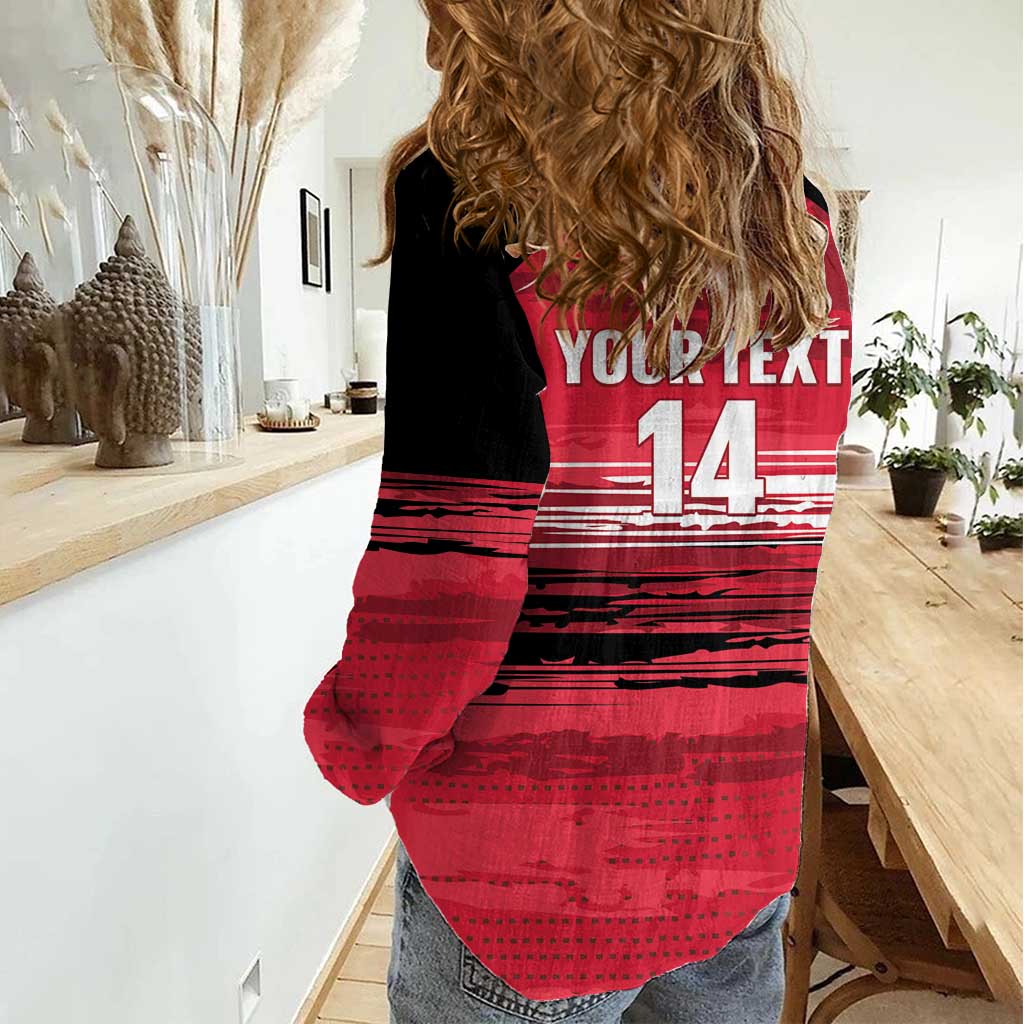 Custom Trinidad and Tobago Football Women Casual Shirt 2025 Grunge Version - Wonder Print Shop