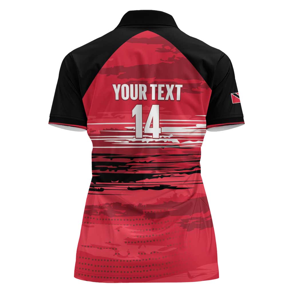 Custom Trinidad and Tobago Football Women Polo Shirt 2025 Grunge Version - Wonder Print Shop