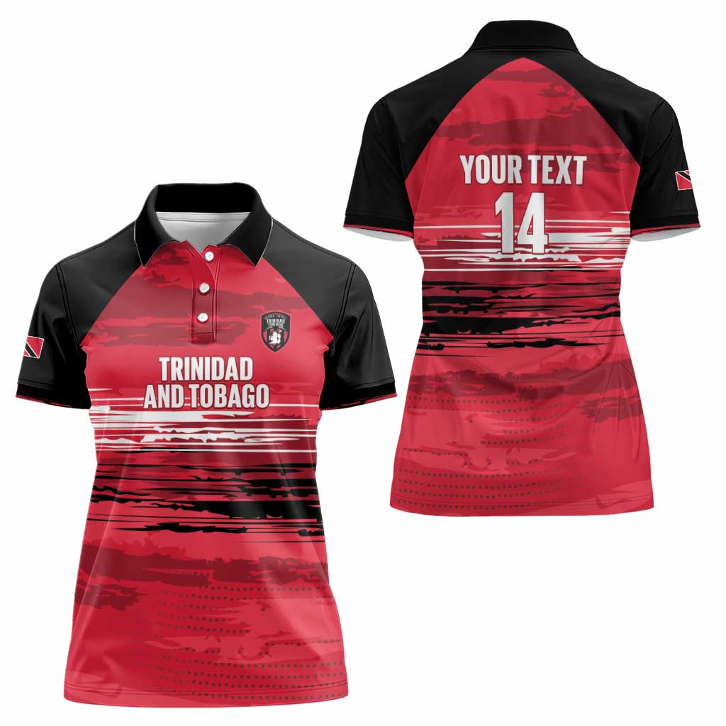 Custom Trinidad and Tobago Football Women Polo Shirt 2025 Grunge Version - Wonder Print Shop