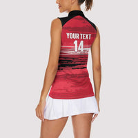 Custom Trinidad and Tobago Football Women Sleeveless Polo Shirt 2025 Grunge Version - Wonder Print Shop