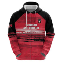Custom Trinidad and Tobago Football Zip Hoodie 2025 Grunge Version - Wonder Print Shop