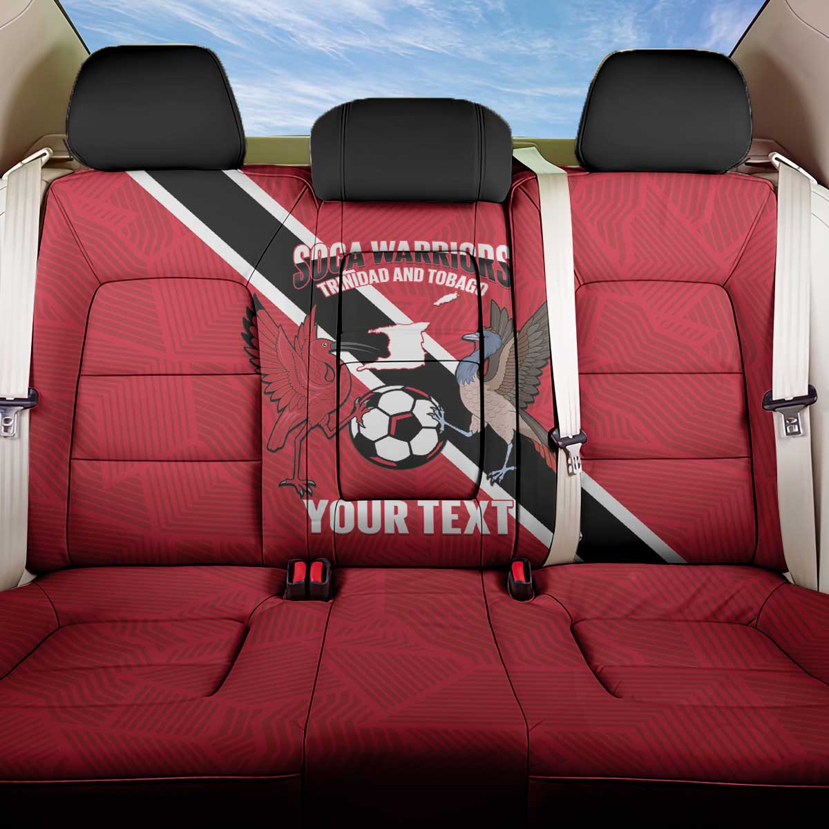 Custom Trinidad and Tobago Football Back Car Seat Cover Come On Soca Warriors - Wonder Print Shop