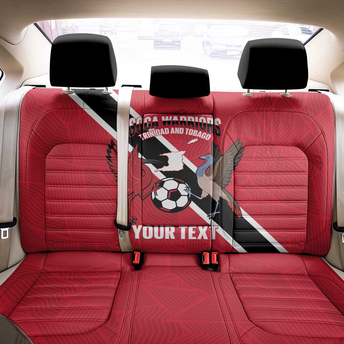 Custom Trinidad and Tobago Football Back Car Seat Cover Come On Soca Warriors - Wonder Print Shop