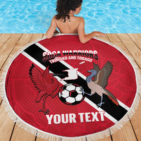 Custom Trinidad and Tobago Football Beach Blanket Come On Soca Warriors - Wonder Print Shop