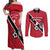 Custom Trinidad and Tobago Football Couples Matching Off Shoulder Maxi Dress and Long Sleeve Button Shirt Come On Soca Warriors - Wonder Print Shop