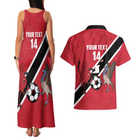 Custom Trinidad and Tobago Football Couples Matching Tank Maxi Dress and Hawaiian Shirt Come On Soca Warriors - Wonder Print Shop