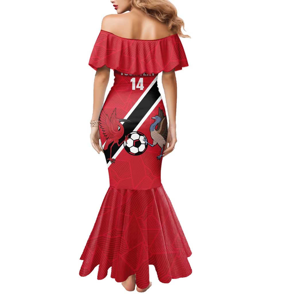 Custom Trinidad and Tobago Football Family Matching Mermaid Dress and Hawaiian Shirt Come On Soca Warriors - Wonder Print Shop