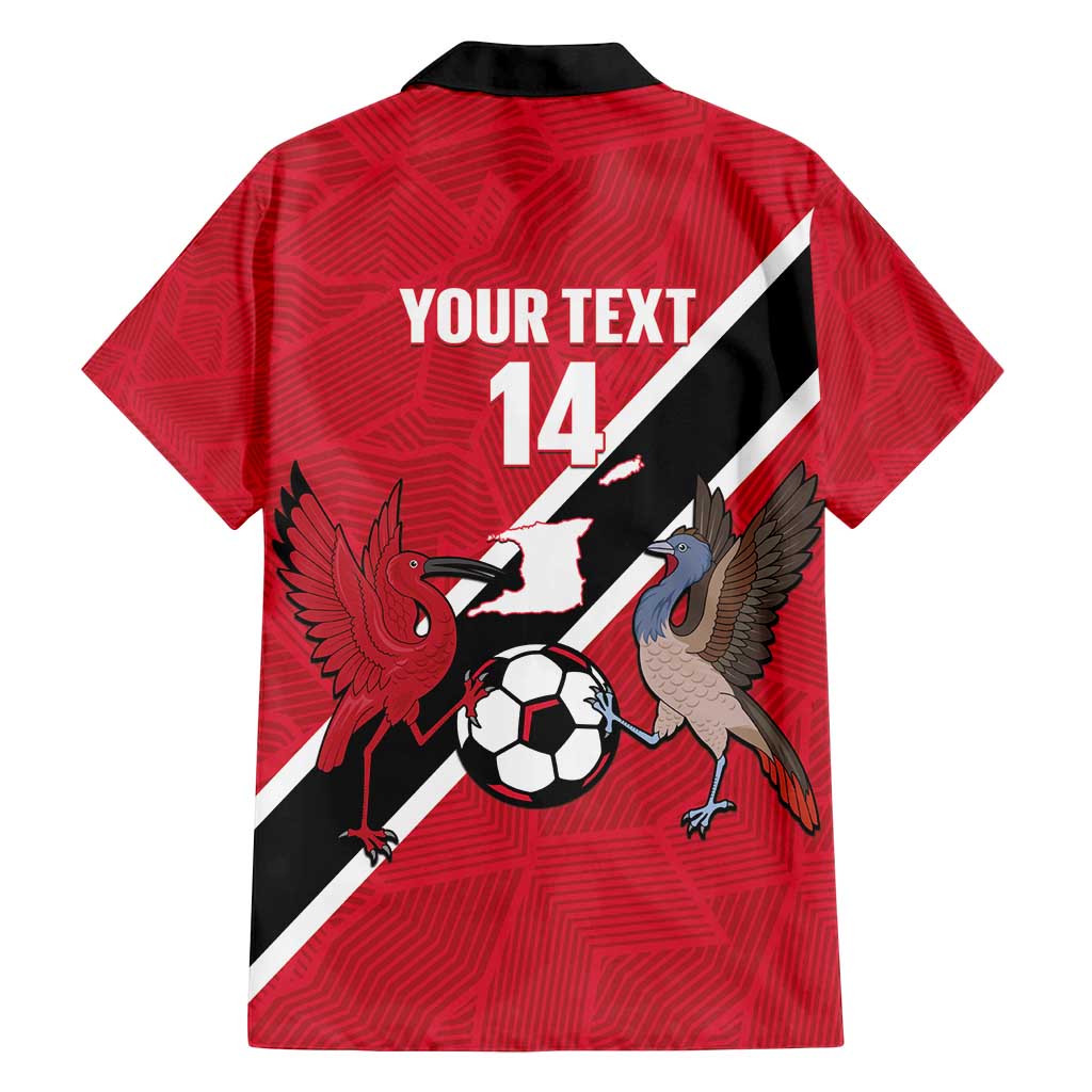 Custom Trinidad and Tobago Football Family Matching Off Shoulder Short Dress and Hawaiian Shirt Come On Soca Warriors - Wonder Print Shop