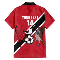 Custom Trinidad and Tobago Football Family Matching Off Shoulder Short Dress and Hawaiian Shirt Come On Soca Warriors - Wonder Print Shop