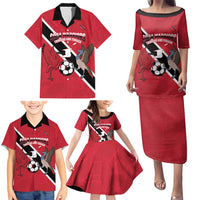 Custom Trinidad and Tobago Football Family Matching Puletasi and Hawaiian Shirt Come On Soca Warriors - Wonder Print Shop