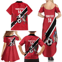Custom Trinidad and Tobago Football Family Matching Summer Maxi Dress and Hawaiian Shirt Come On Soca Warriors - Wonder Print Shop