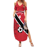 Custom Trinidad and Tobago Football Family Matching Summer Maxi Dress and Hawaiian Shirt Come On Soca Warriors - Wonder Print Shop