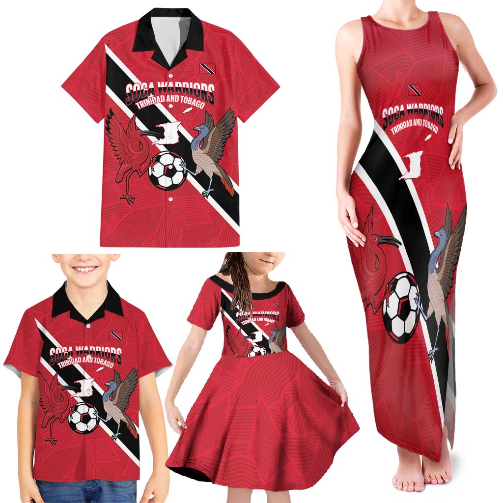 Custom Trinidad and Tobago Football Family Matching Tank Maxi Dress and Hawaiian Shirt Come On Soca Warriors - Wonder Print Shop