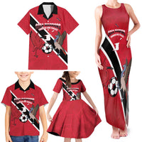 Custom Trinidad and Tobago Football Family Matching Tank Maxi Dress and Hawaiian Shirt Come On Soca Warriors - Wonder Print Shop