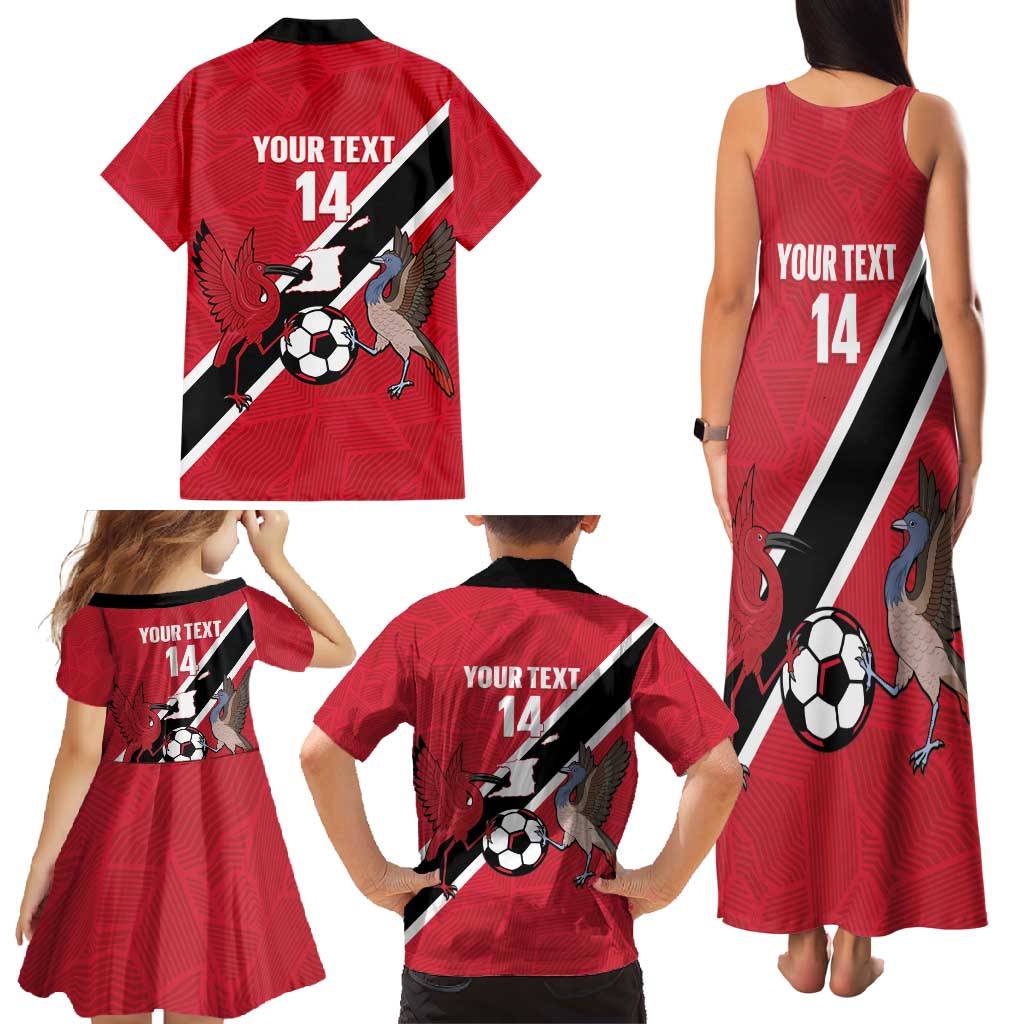Custom Trinidad and Tobago Football Family Matching Tank Maxi Dress and Hawaiian Shirt Come On Soca Warriors - Wonder Print Shop