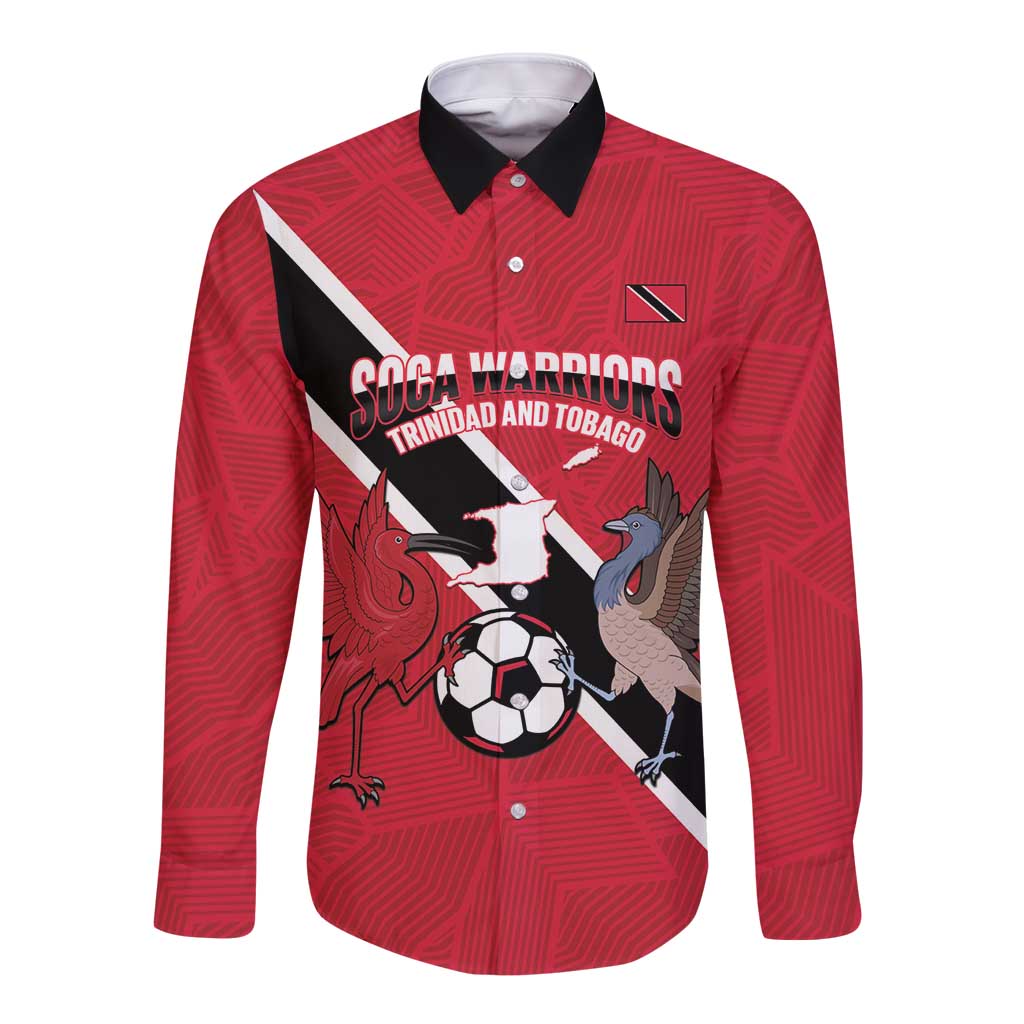 Custom Trinidad and Tobago Football Long Sleeve Button Shirt Come On Soca Warriors - Wonder Print Shop