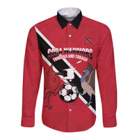 Custom Trinidad and Tobago Football Long Sleeve Button Shirt Come On Soca Warriors - Wonder Print Shop