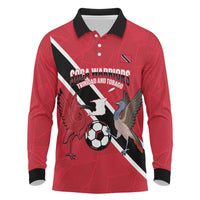 Custom Trinidad and Tobago Football Long Sleeve Polo Shirt Come On Soca Warriors - Wonder Print Shop