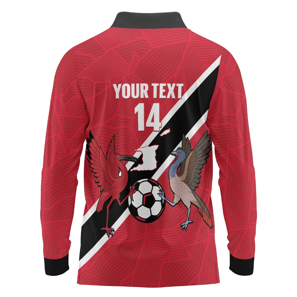 Custom Trinidad and Tobago Football Long Sleeve Polo Shirt Come On Soca Warriors - Wonder Print Shop