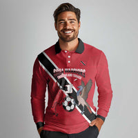 Custom Trinidad and Tobago Football Long Sleeve Polo Shirt Come On Soca Warriors - Wonder Print Shop