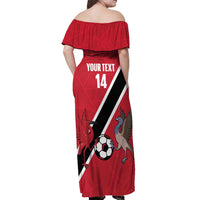 Custom Trinidad and Tobago Football Off Shoulder Maxi Dress Come On Soca Warriors - Wonder Print Shop