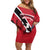 Custom Trinidad and Tobago Football Off Shoulder Short Dress Come On Soca Warriors - Wonder Print Shop