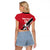 Custom Trinidad and Tobago Football Raglan Cropped T Shirt Come On Soca Warriors - Wonder Print Shop