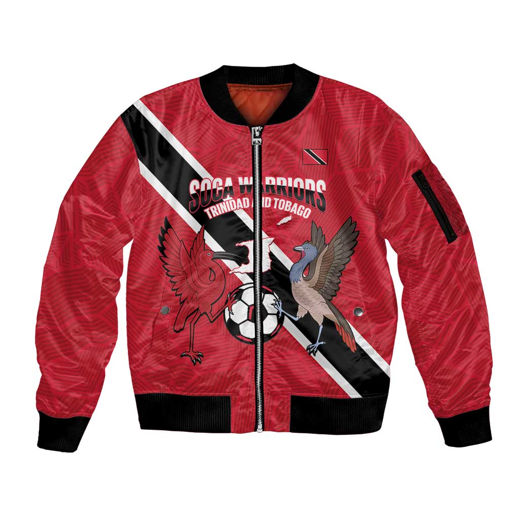 Custom Trinidad and Tobago Football Sleeve Zip Bomber Jacket Come On Soca Warriors - Wonder Print Shop