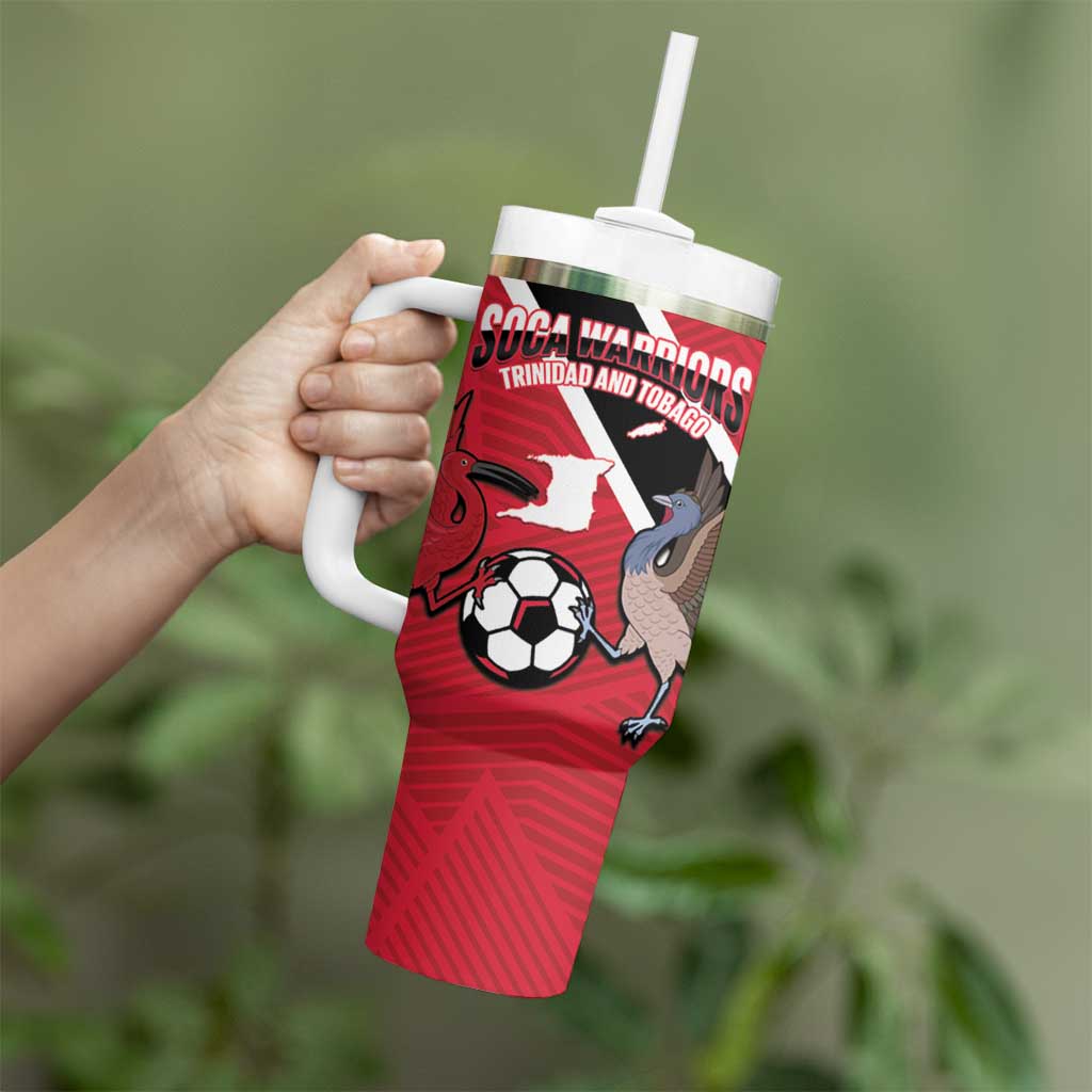 Custom Trinidad and Tobago Football Tumbler With Handle Come On Soca Warriors - Wonder Print Shop