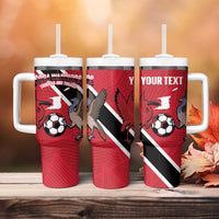 Custom Trinidad and Tobago Football Tumbler With Handle Come On Soca Warriors - Wonder Print Shop
