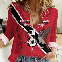 Custom Trinidad and Tobago Football Women Casual Shirt Come On Soca Warriors - Wonder Print Shop