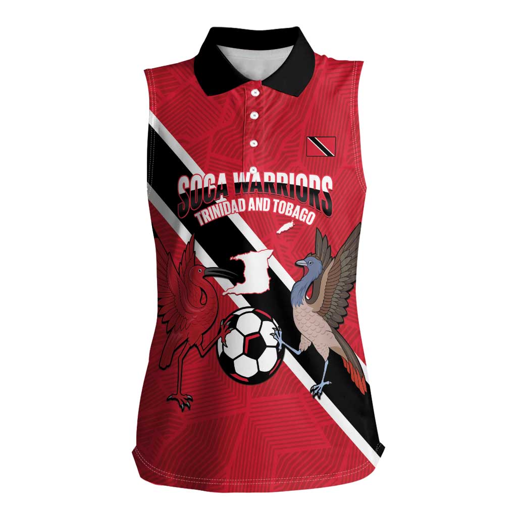 Custom Trinidad and Tobago Football Women Sleeveless Polo Shirt Come On Soca Warriors - Wonder Print Shop