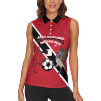 Custom Trinidad and Tobago Football Women Sleeveless Polo Shirt Come On Soca Warriors - Wonder Print Shop