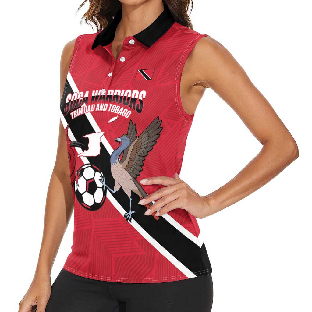 Custom Trinidad and Tobago Football Women Sleeveless Polo Shirt Come On Soca Warriors - Wonder Print Shop