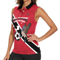 Custom Trinidad and Tobago Football Women Sleeveless Polo Shirt Come On Soca Warriors - Wonder Print Shop